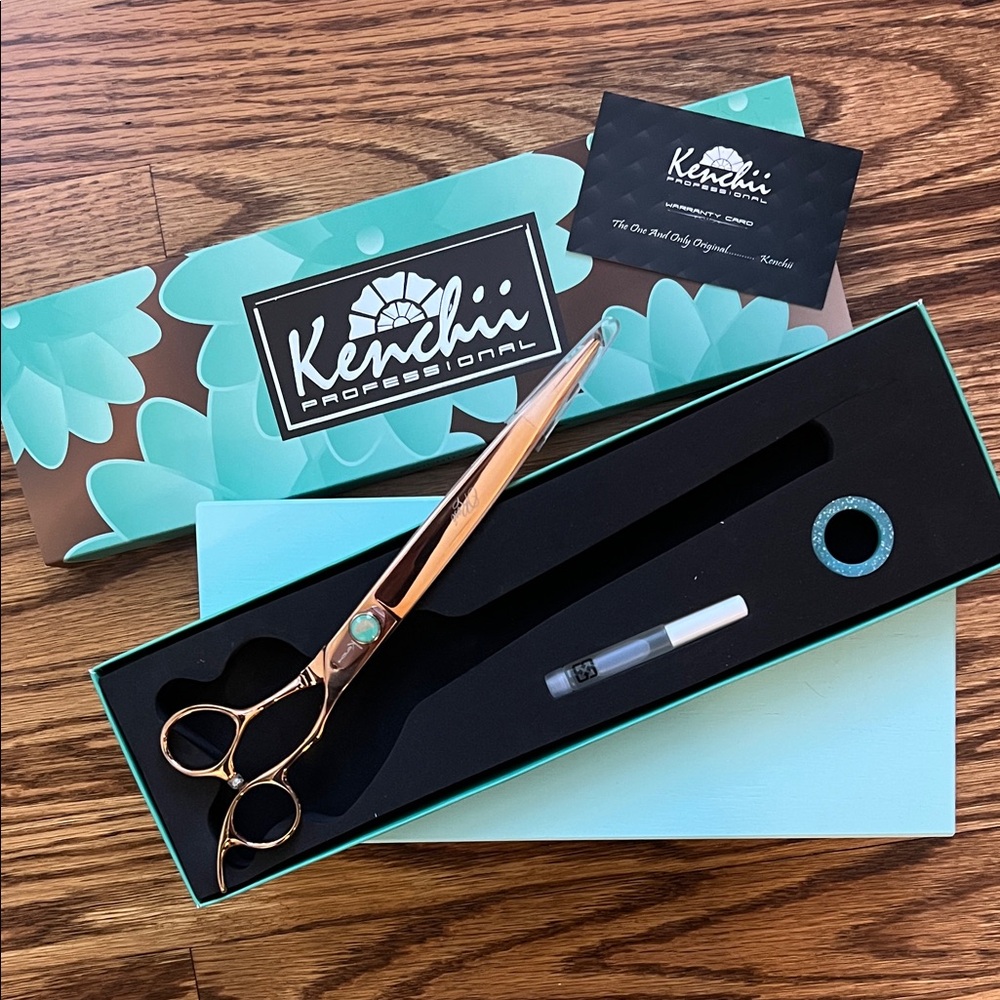 Kenchii Rosé Straight Dog & Cat Shears, 8-in
